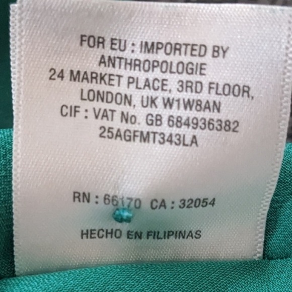 Anthropologie•Moulinette Soeurs•Green Lace Peplum Blouse•Sz 4 - Picture 8 of 10